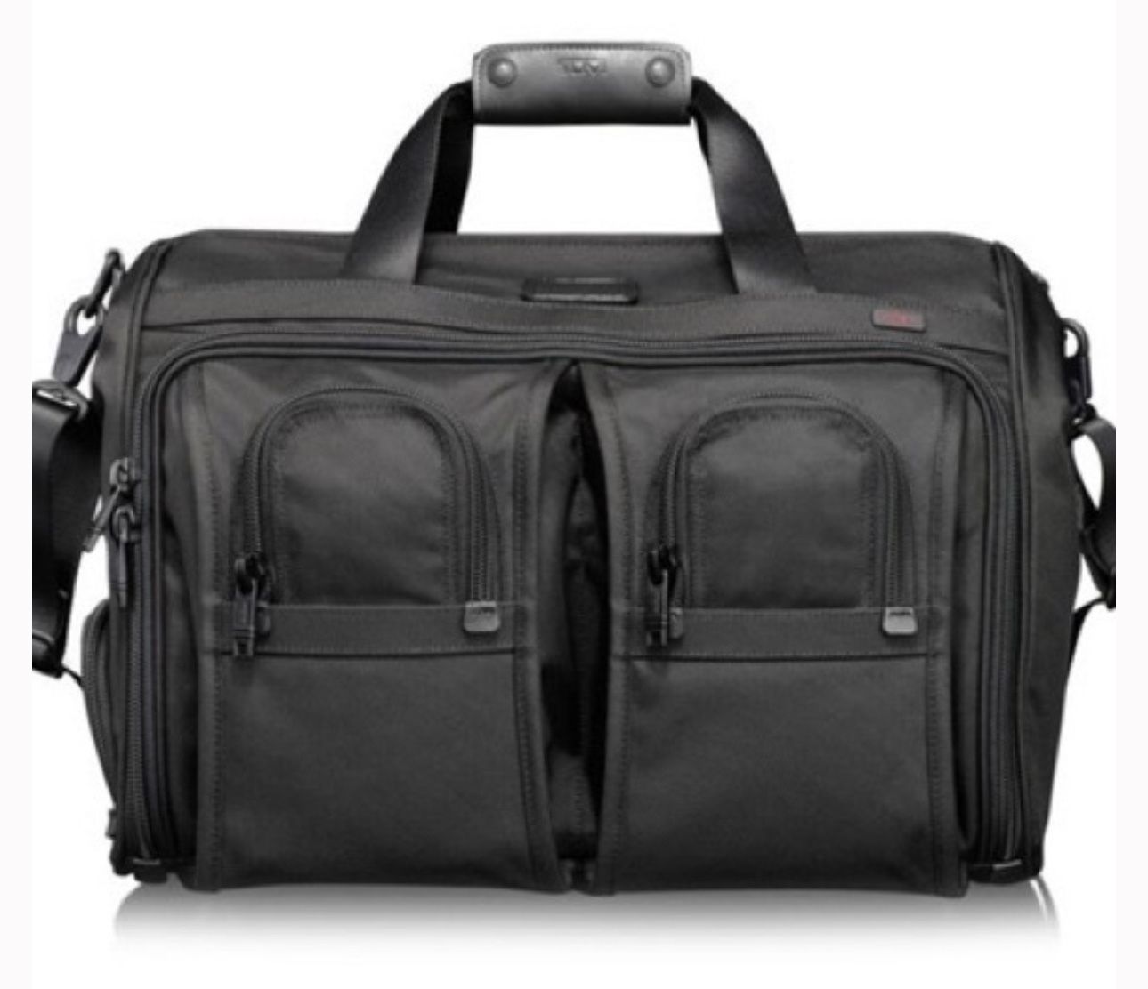 Tumi Alpha Deluxe Carry-on Satchel, Med/Travel Bag  022124DH - Black