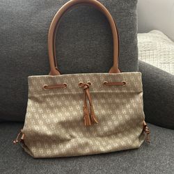 Dooney and Bourke Beige Tassel Tote