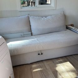 IKEA Himmene Three seat Sofa Bed Futon Beige with storage space