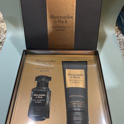 Brand New Men’s Abercrombie And Fitch Authentic Night Cologne Gift Set