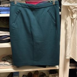 Dark teal pencil line skirt