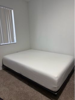 Floating LED Bed Frame with 14”  Memory Foam Mattress