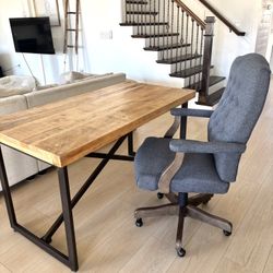 Real Wood Desk & Comfy Office Chair