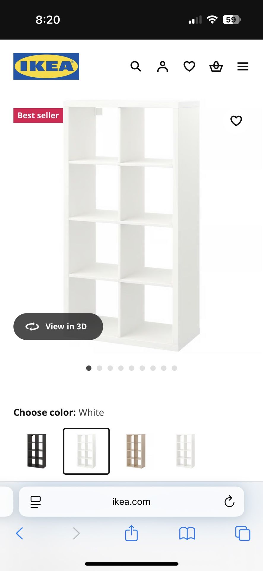 IKEA KLLAX 8-Cube Shelf Unit - Solid White