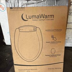 Brondell L60-EW LumaWarm Heated Toilet Seat with Night Light, Elongated, White