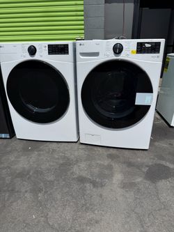 LG ThinQ Front-Load Washer and Dryer Set