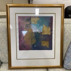 Gold Green & Purple Abstract Art Print Limited NO. 1/1