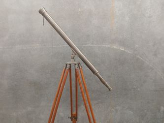 Antique 1920'S TELESCOPE & TRIPOD 5ft TALL.