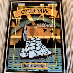 Cutty Sark whiskey bar mirror Hollywood