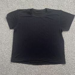 Lululemon Black Train To Be Short Sleeve Tee Size 6