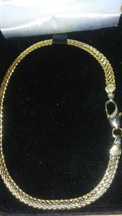 Stamped both ends 14k SG .i don't test just resell by magnet test and jeweler stamp
