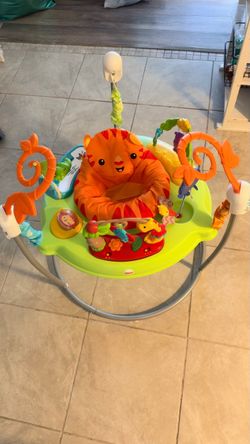 Fisher-Price Baby Bouncer Tiger Time Jumperoo Musical Activity Center with Lights Sounds & Developmental Toys