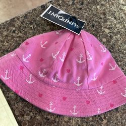 new pink anchor sun hat sunpoint brand toddler size 