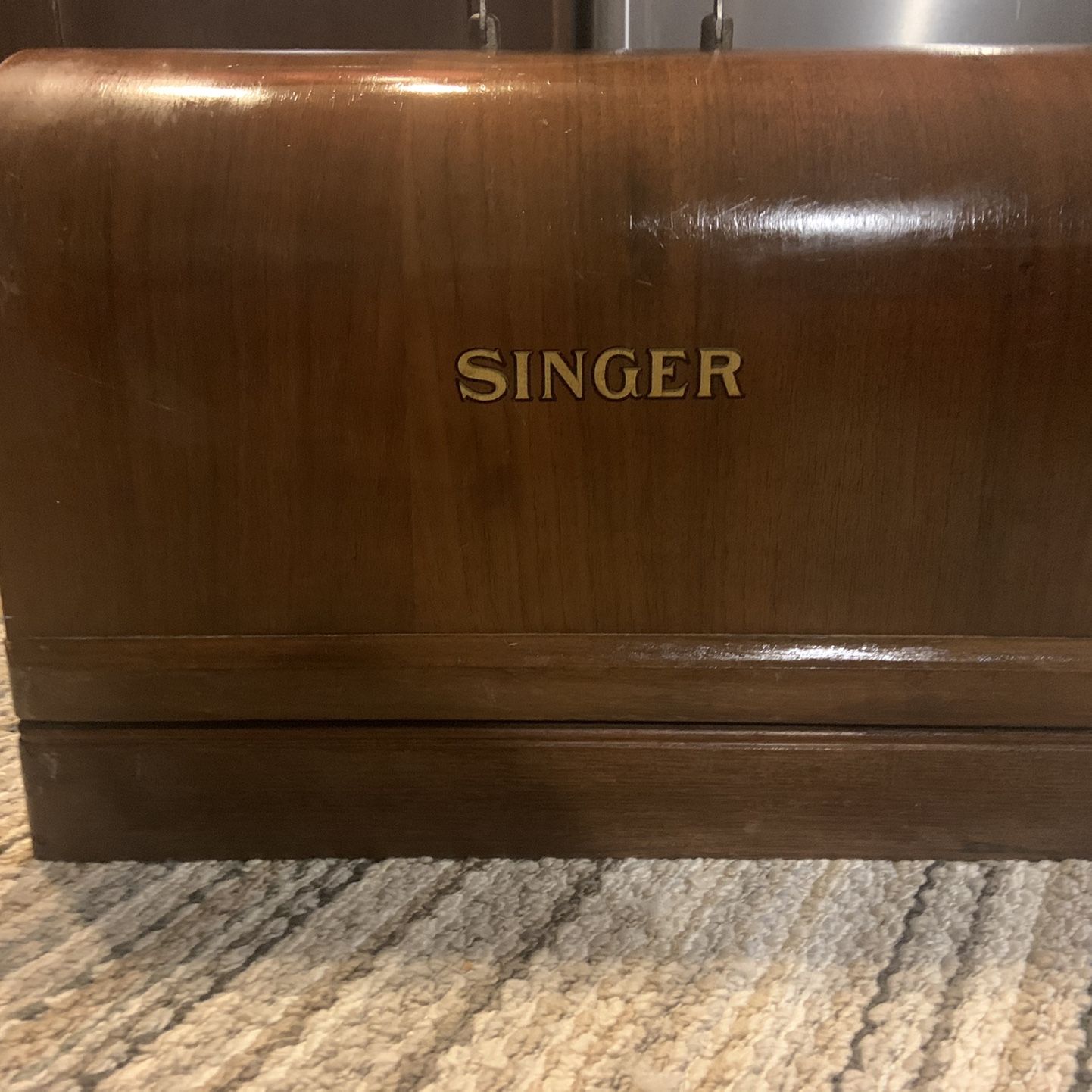 Vintage Singer Sewing Machine with Bentwood Case