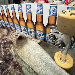 Rare Miller light beer company, custom built, Longboard Skateboard