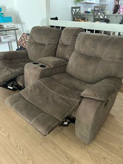 Dual Power Reclining Loveseat with USB Charging & Storage