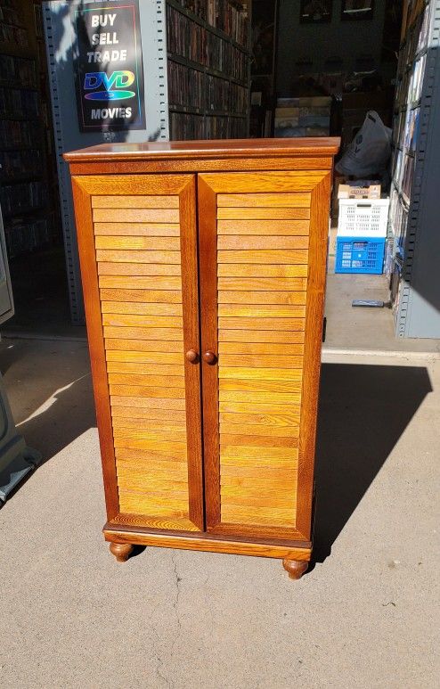 DVD Media Wood Storage Cabinet