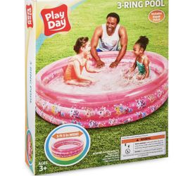 Play Day 3 Ring Unicorn Pool/ball Pit, Pink 5.5 Feet Wide  (pick up in La Verne) 