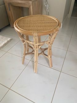 Rattan side table