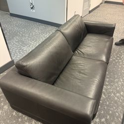 Natuzzi Black Leather Couch