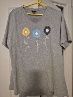 2XL Womens floral, Smile tshirt