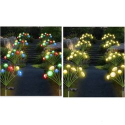 2PK 12 LED Solar Garden Lights Outdoor, Mushroom Solar Lights Outdoor, IP65 Waterproof Firefly Light Outside Decor for Patio Pathway, Sway by Wind for