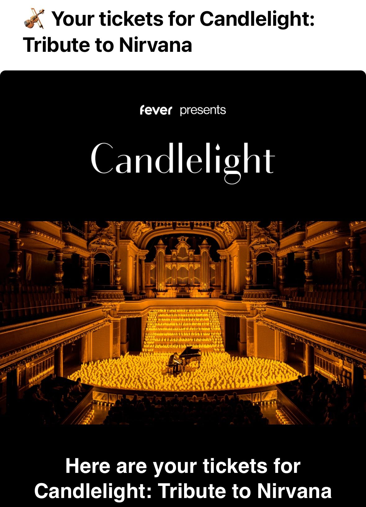 2 Tickets - Candlelight Tribute To Nirvana March 26th