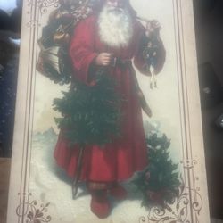 Vintage Porcelain Ceramic Standing Santa Claus With Toys And Gifts 16 “ High