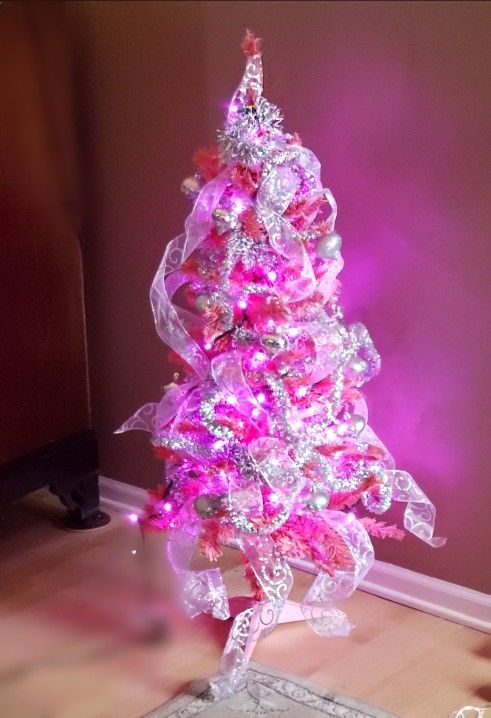 4ft pink tinsel Christmas tree●please read description below●
