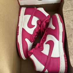 W Nike Dunk High White/Pink