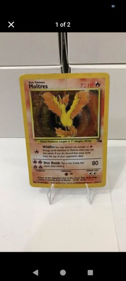 Moltres Pokemon Fossil holo damaged