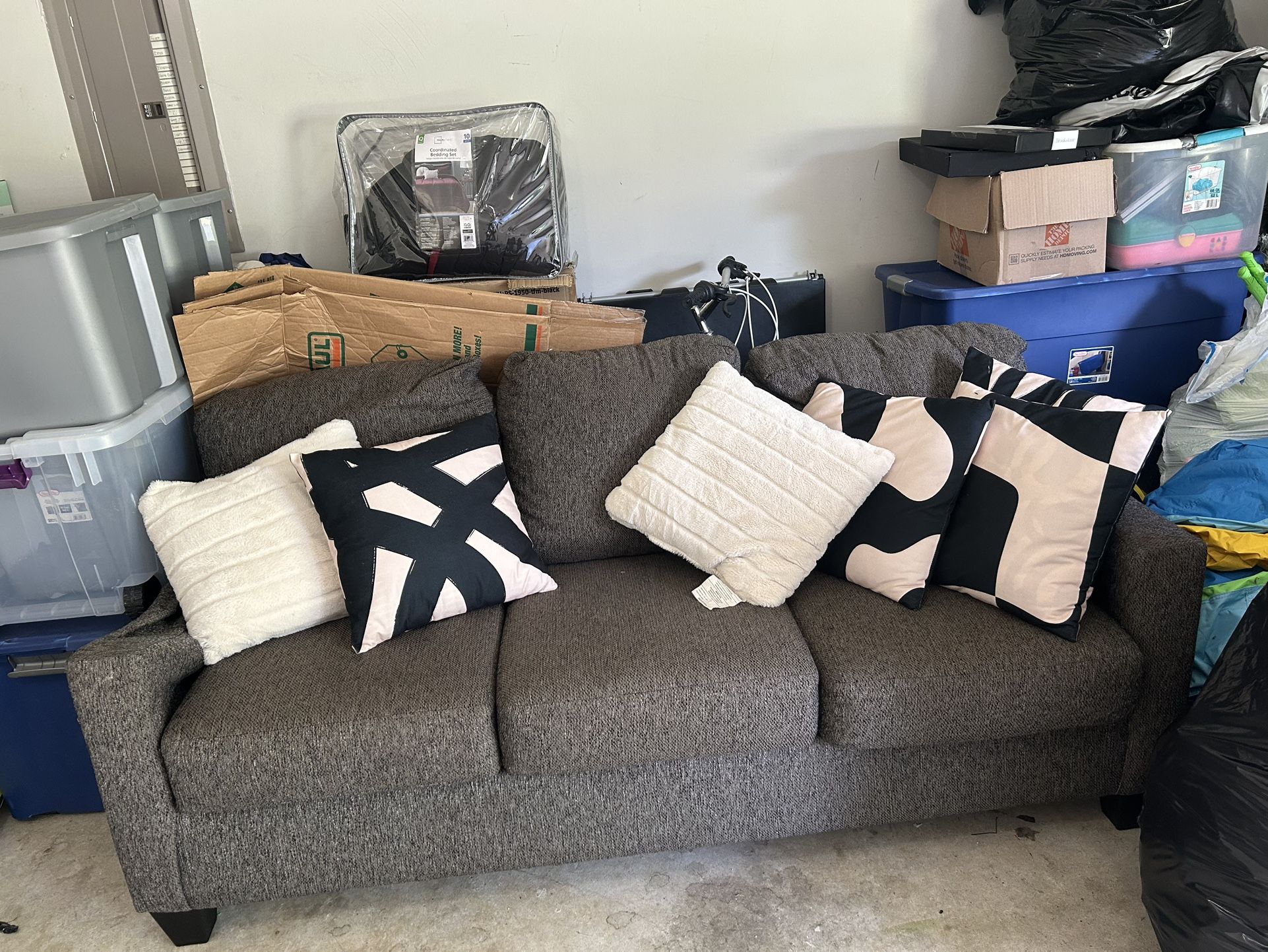 Brown Sofa & Loveseat