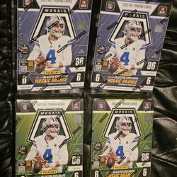 2025 Mosaic Football Cards Blaster Box! 4 Box Lot! Sealed! Find Stained Glass & Micro Mosaic Inserts