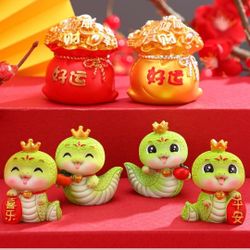 6 Pcs 2025 Chinese Lunar New Year Snake Figures Decoration Miniature Resin 

 Zodiac Snake Ornament for Cake Topper Dollhouse Car Office Table Desk

B
