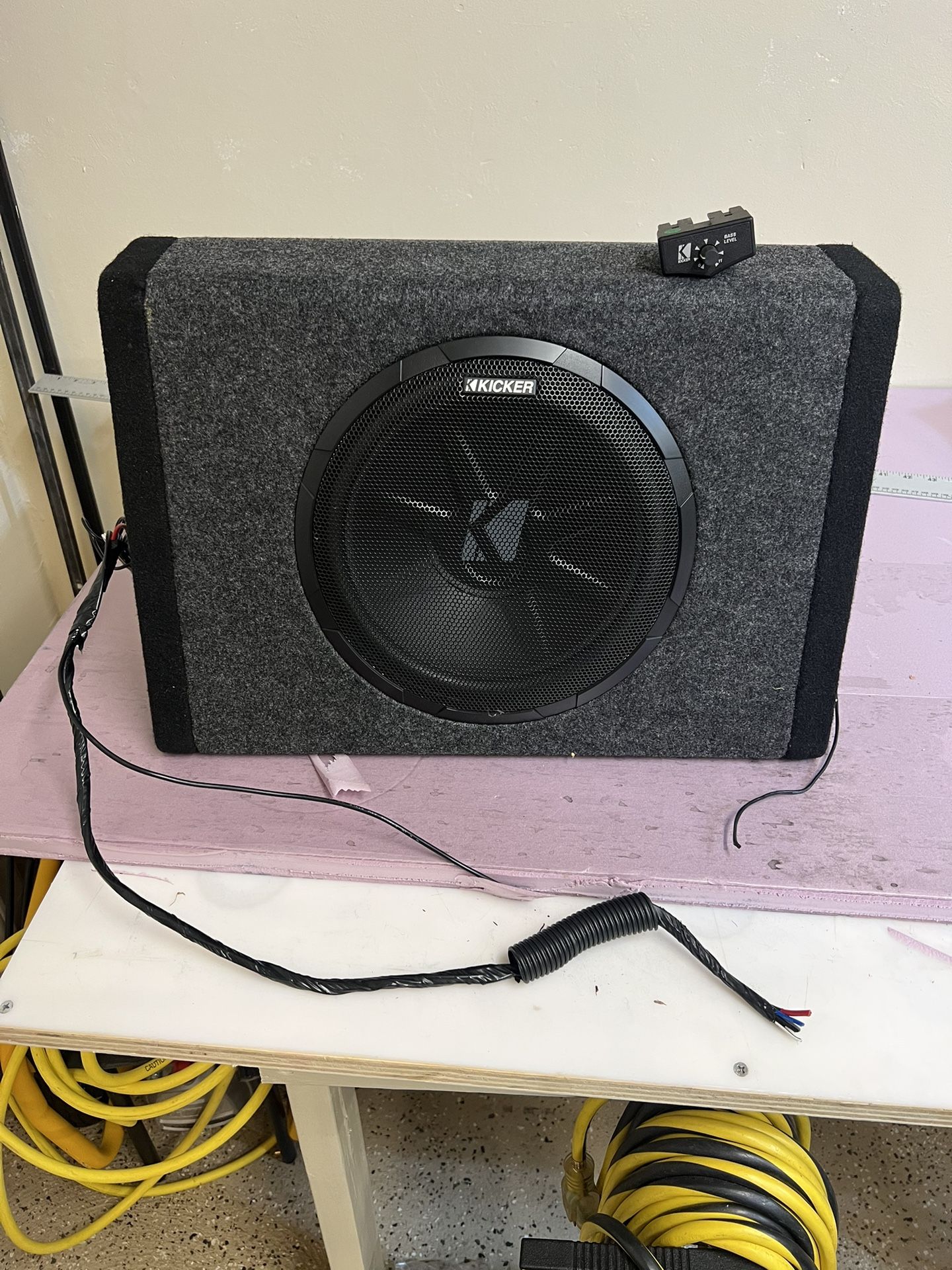 Kicker PT250 10" Subwoofer with Built-In Amplifier With Bass Control Module