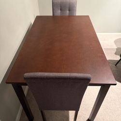 Sturdy Wood dinner Table With Two Chairs
