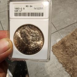 1883-O Morgan Ms64 Vam47 Graded With Error