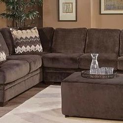 Olympian Chocolate Sectional without Ottoman

