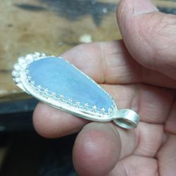Pendant... Done And Fine Silver Ellensburg Blue Was The Stone 26 Carats.