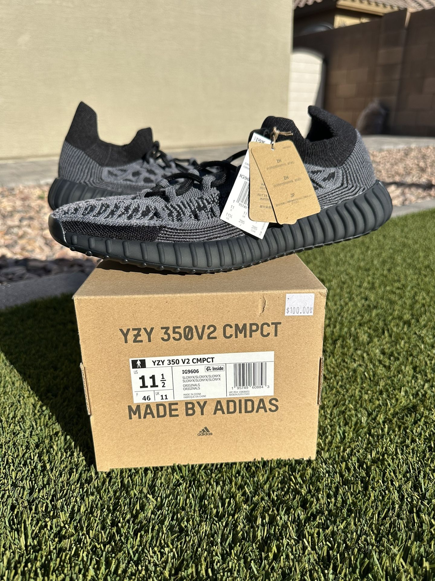 Adidas Yeezy 350 V2 CMPCT Slate Onyx NEW/RECEIPT SIZE: 11.5 $120 FIRM ONLY!
