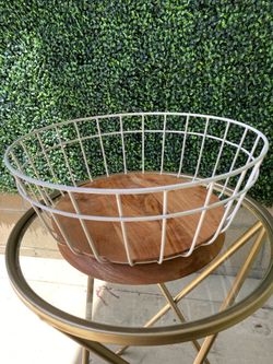 Wood + wire fruit bowl / basket