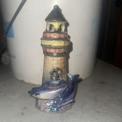 Vintage Lighthouse Dolphins 