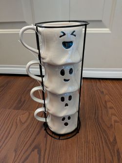 Set of 4 Ghost stacking coffee mugs