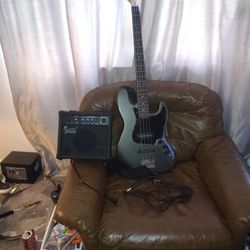 Bass Guitar And Amp