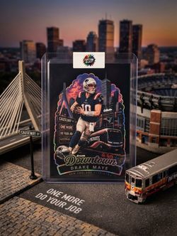 Drake Maye Custom Blast Trading Card Slab