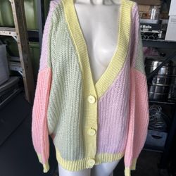 Princess Polly Naomi Cardigan Multi size S/M as is condition