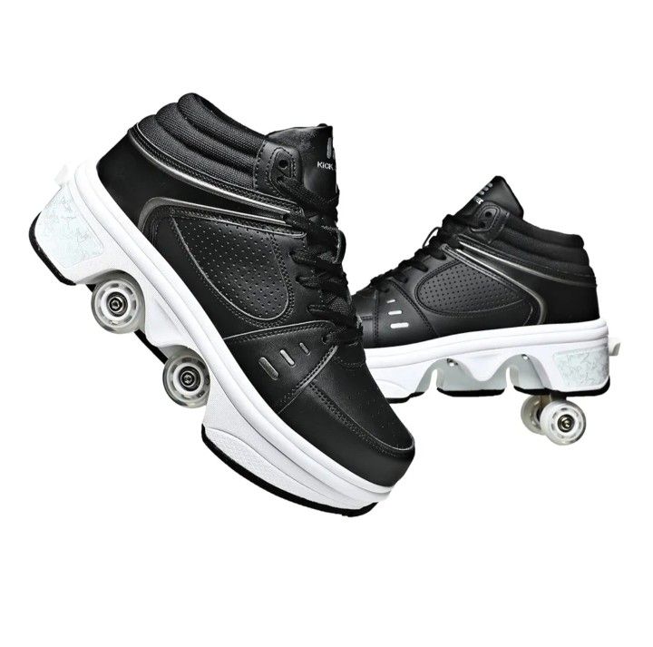 Four-Wheel 2-in-1 Roller Skate Shoes Unisex Skates Detachable Kids Sneakers with Wheels