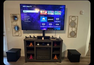 TV stand with fireplace