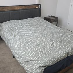 Queen Bed Frame with 2 Nightstands – $100 (Set)