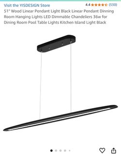 Pendant Light Black Dimmable With Remote